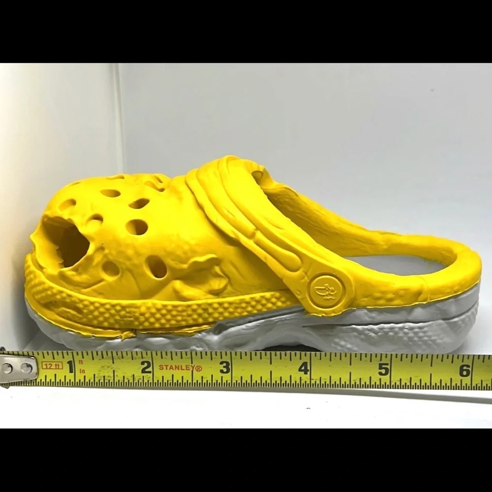 Large Yellow Natural Rubber Dog Chew Toy Slipper |‎ Treat Dispenser | 6x3 in